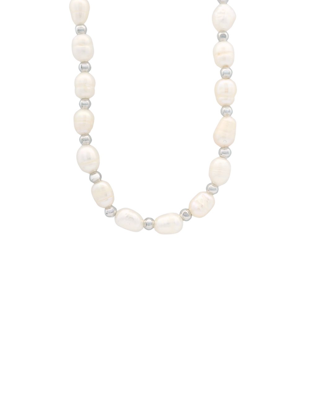 Collar Con Perlas y Bolitas Intercaladas