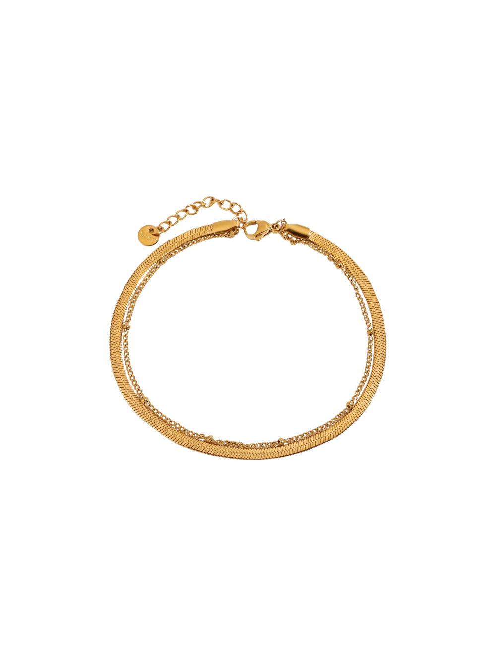 Tobillera Doble Planchada Con Bolitas