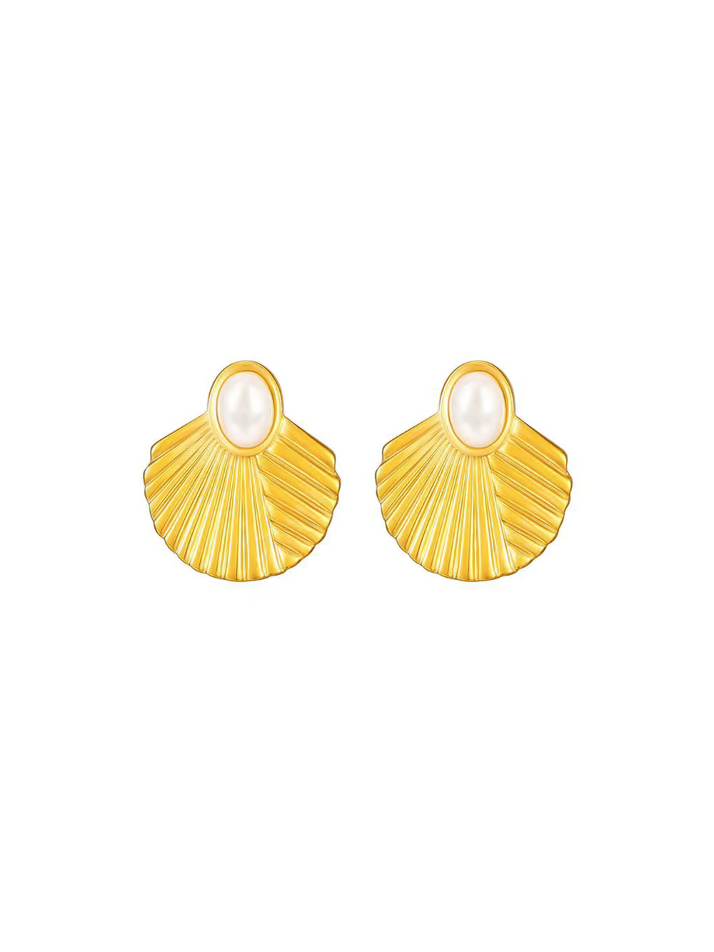 Par Arete Perla Con Concha
