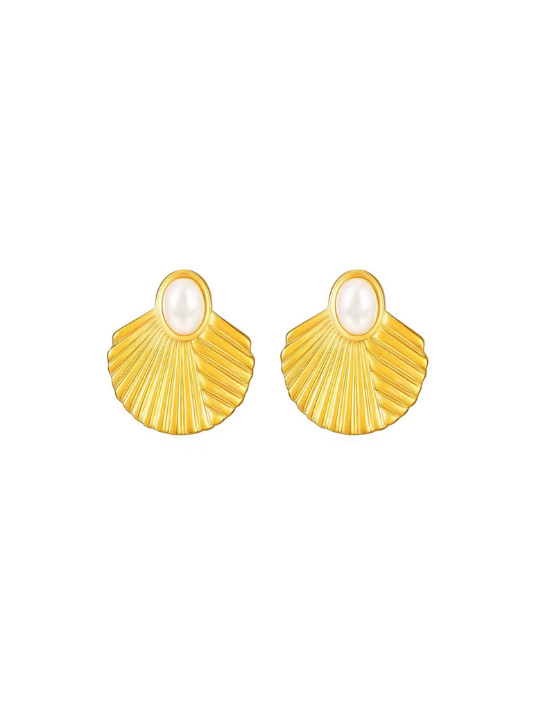 Par Arete Perla Con Concha