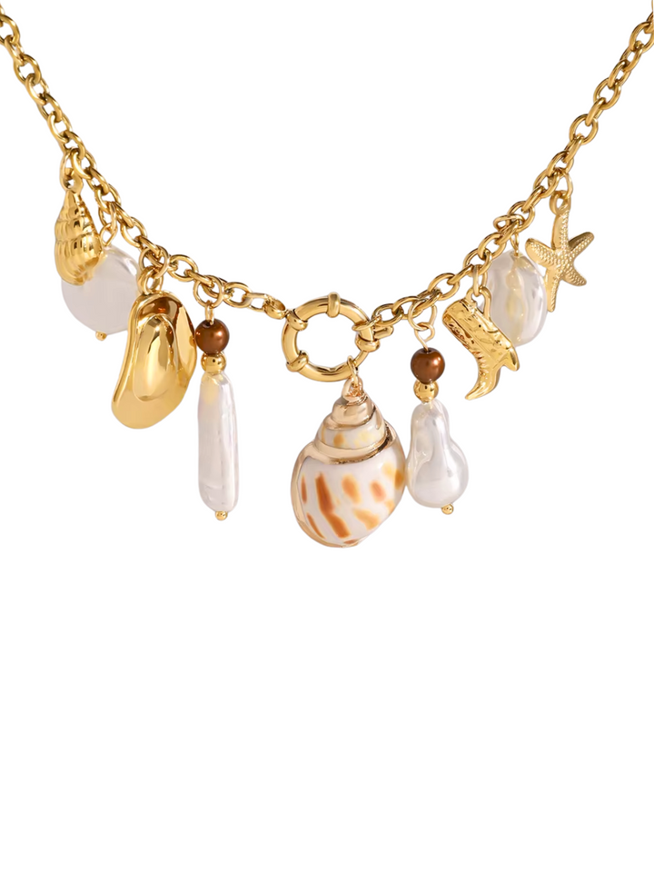 Collar Con Dijes Concha Y Timon