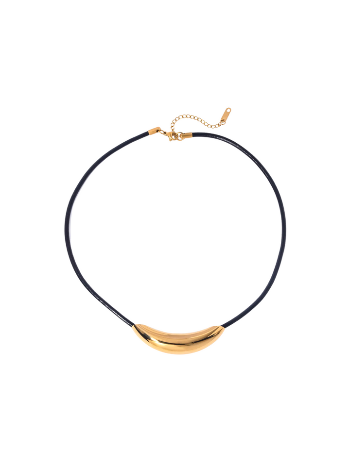 Collar Cordon Con Dije Dorado Curveado