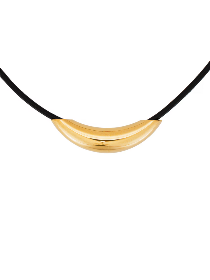 Collar Cordon Con Dije Dorado Curveado
