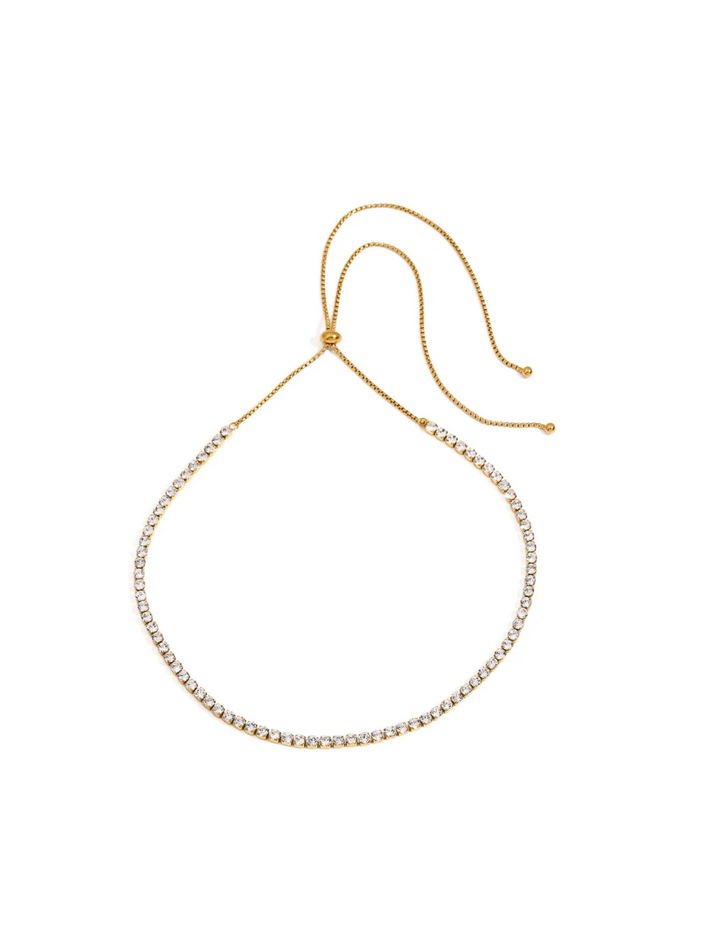 Collar Con Zirconias 3 mm Ajustable