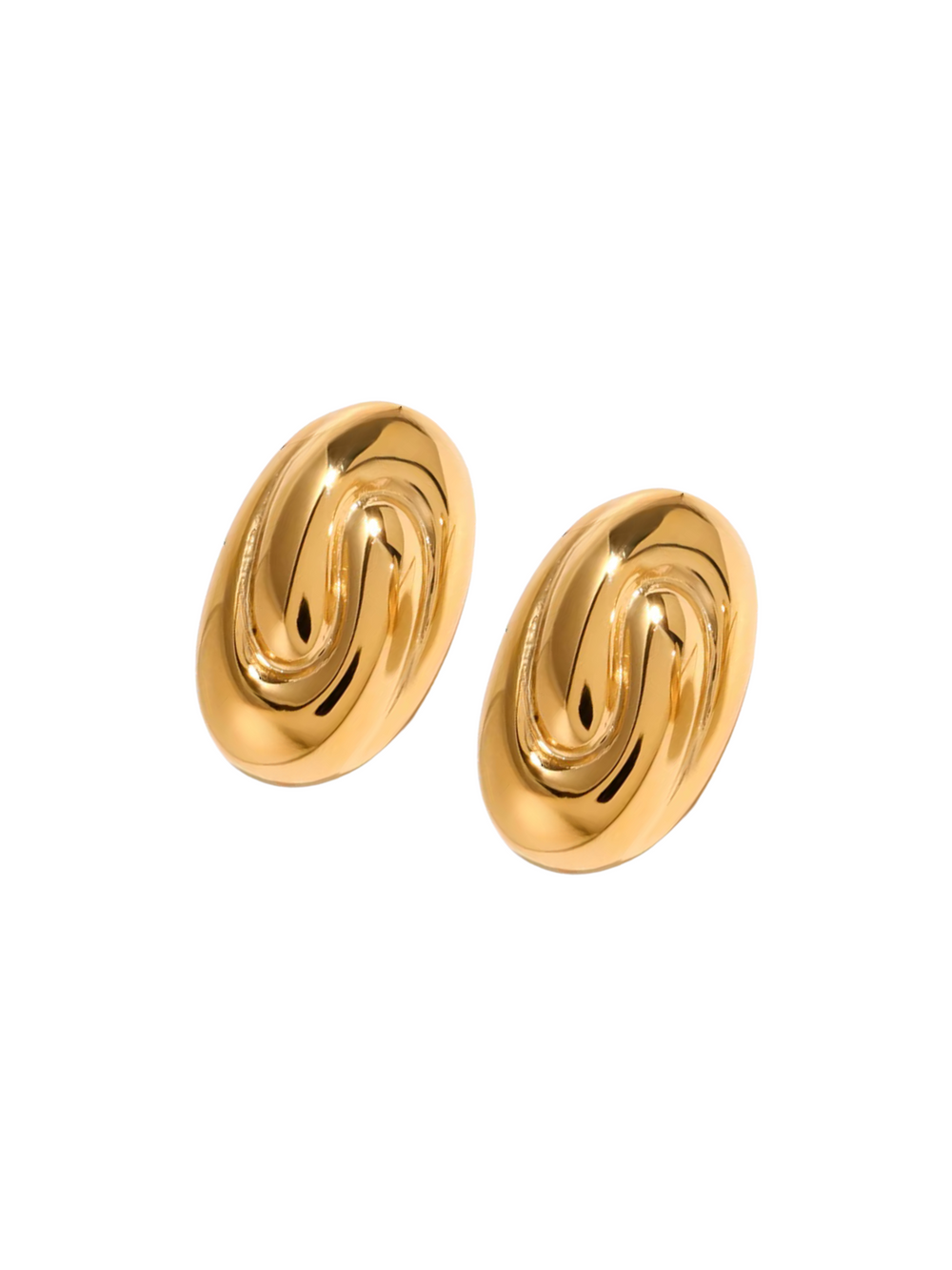 Par Arete Ovalado Con Espiral