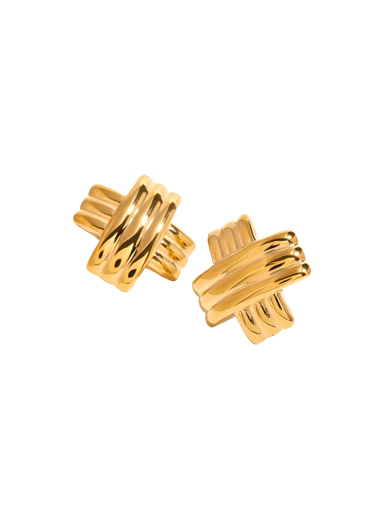 Par Arete X Con Lineas