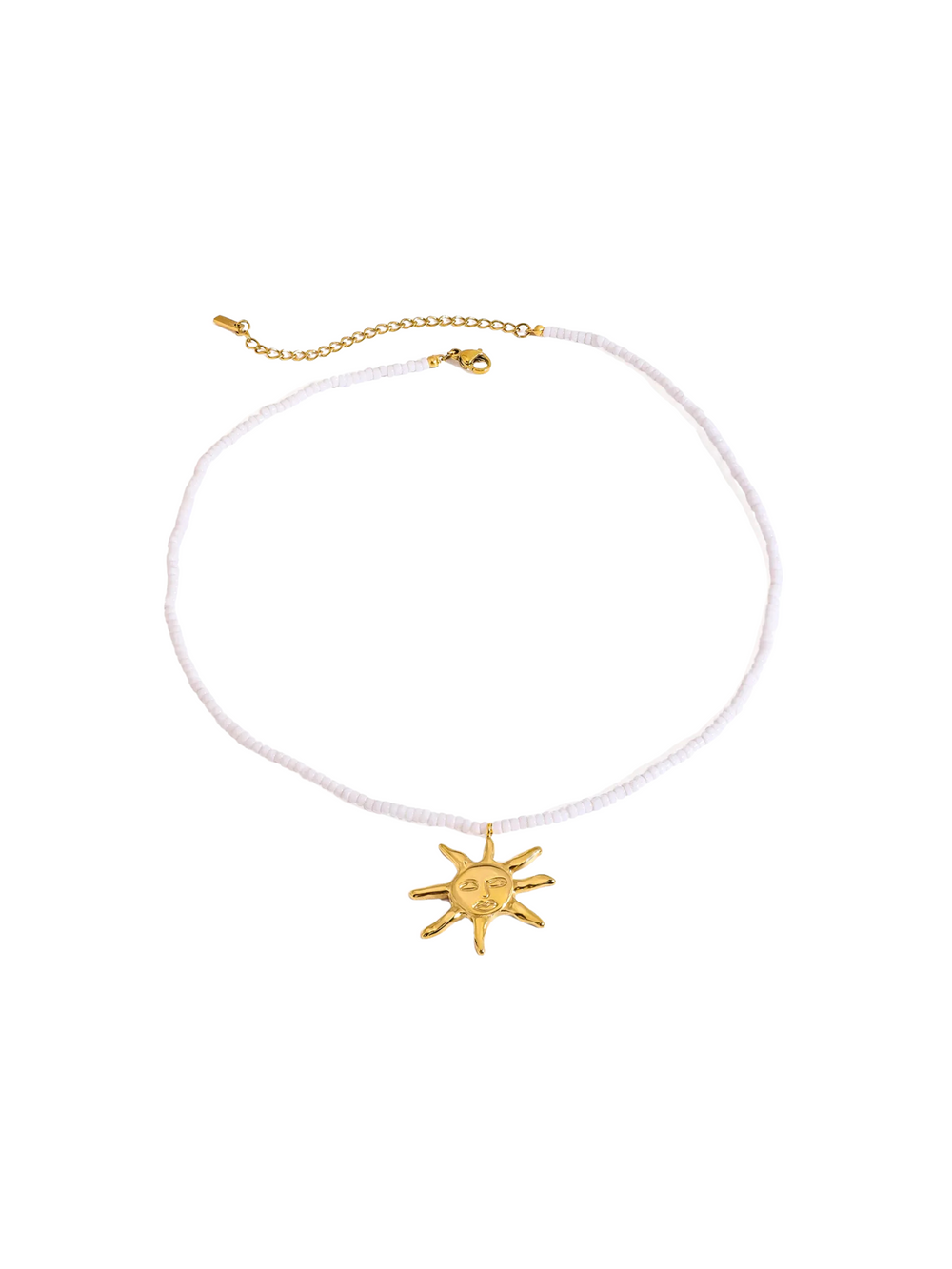 Collar Piedras Blancas Con Sol
