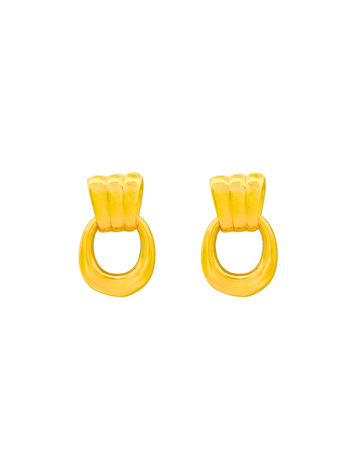 Par Arete Mini Triple Linea Con Dije Ovalado