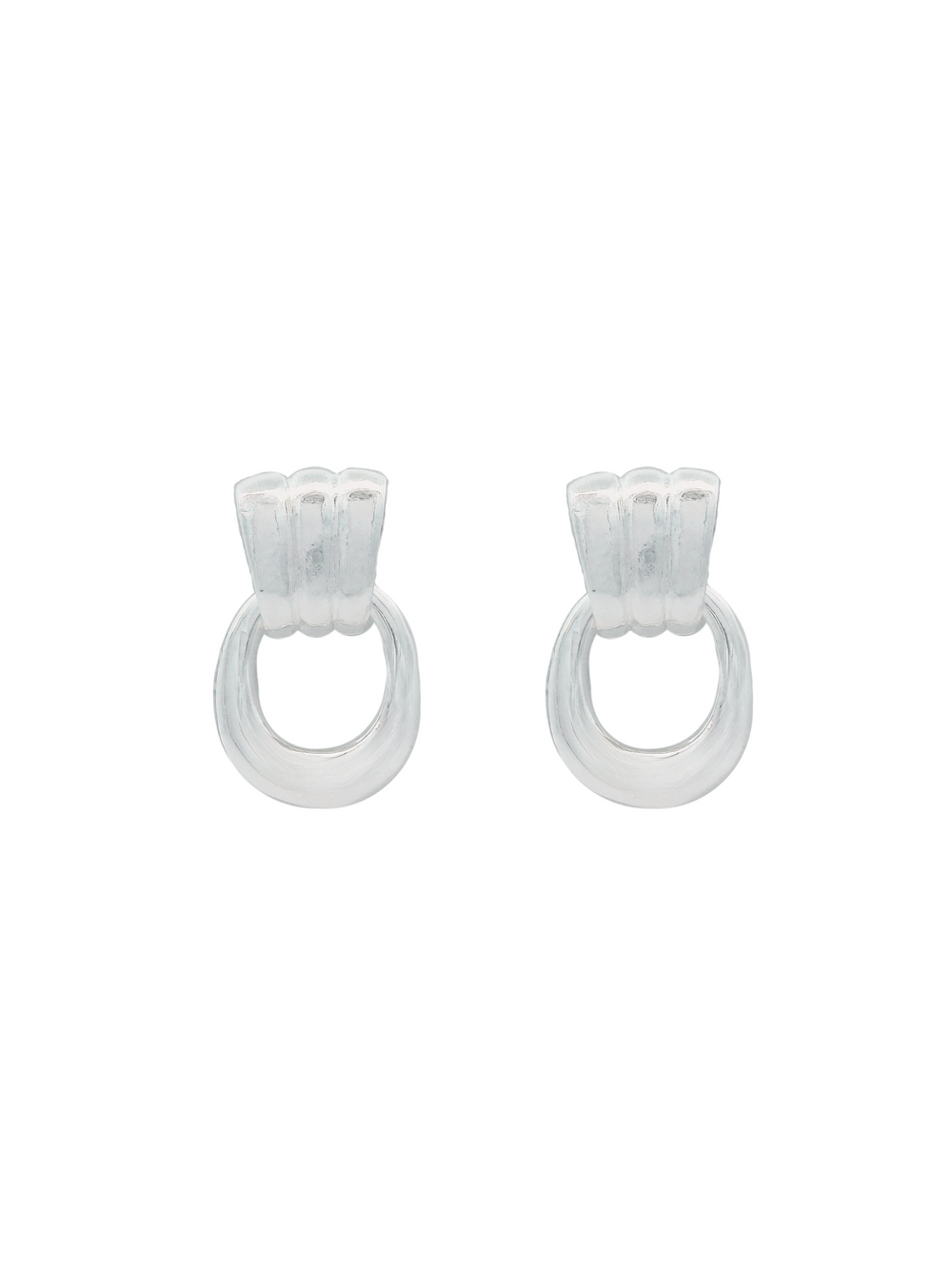 Par Arete Mini Triple Linea Con Dije Ovalado