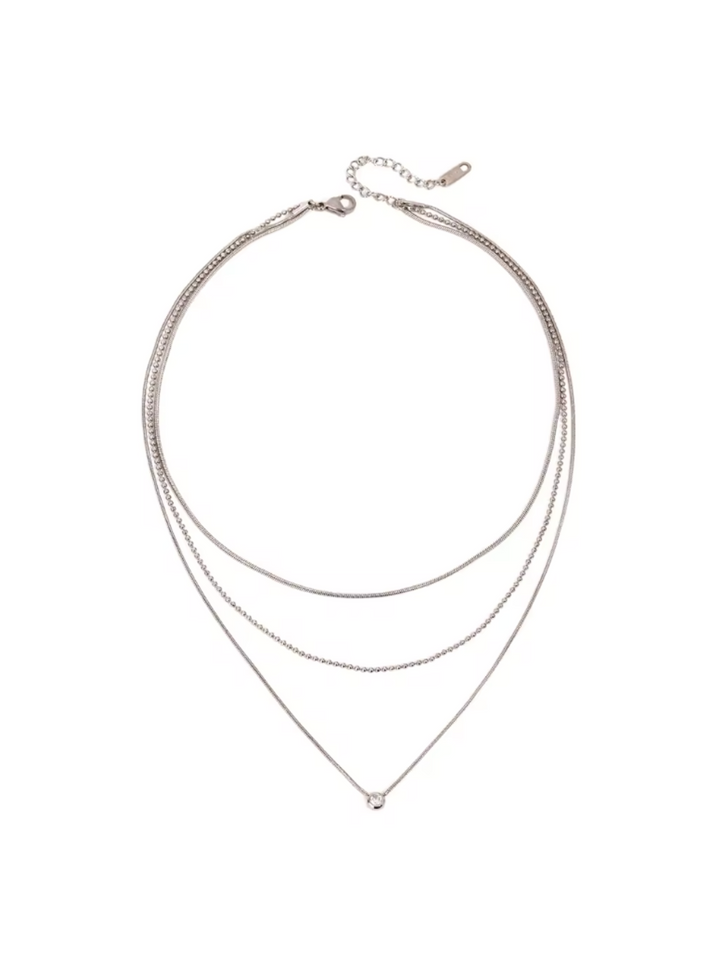 Collar Triple Con Mini Zirconia