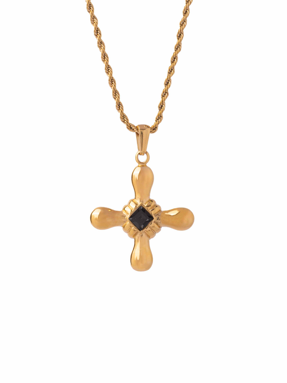 Collar Trenzado Con Cruz