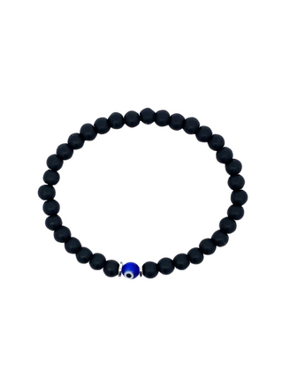 Pulsera Bolitas Negras con Ojo