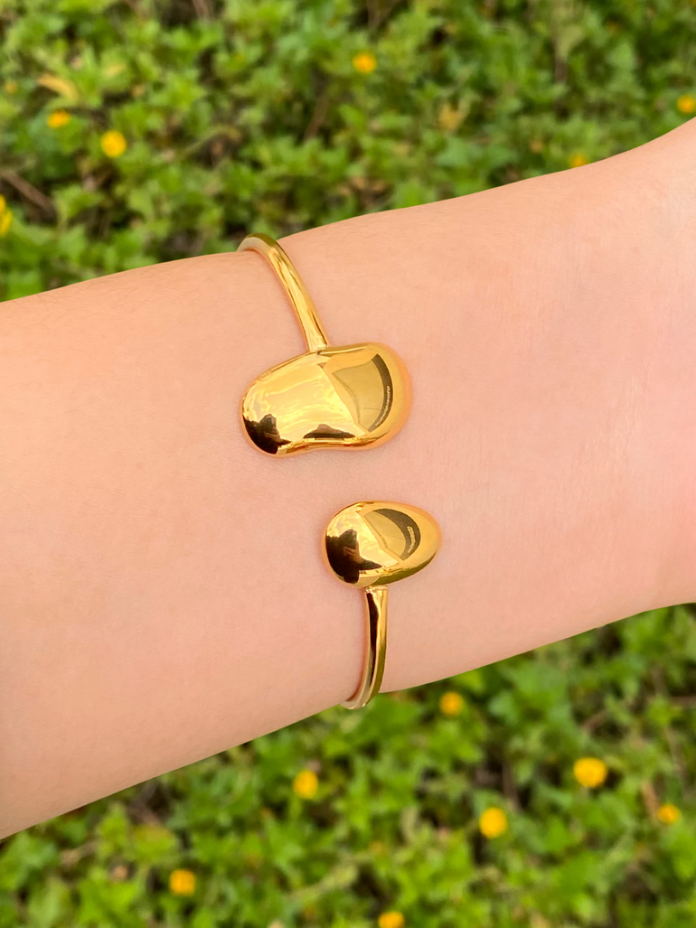 Brazalete Abierto Doble Ovalo Irregular