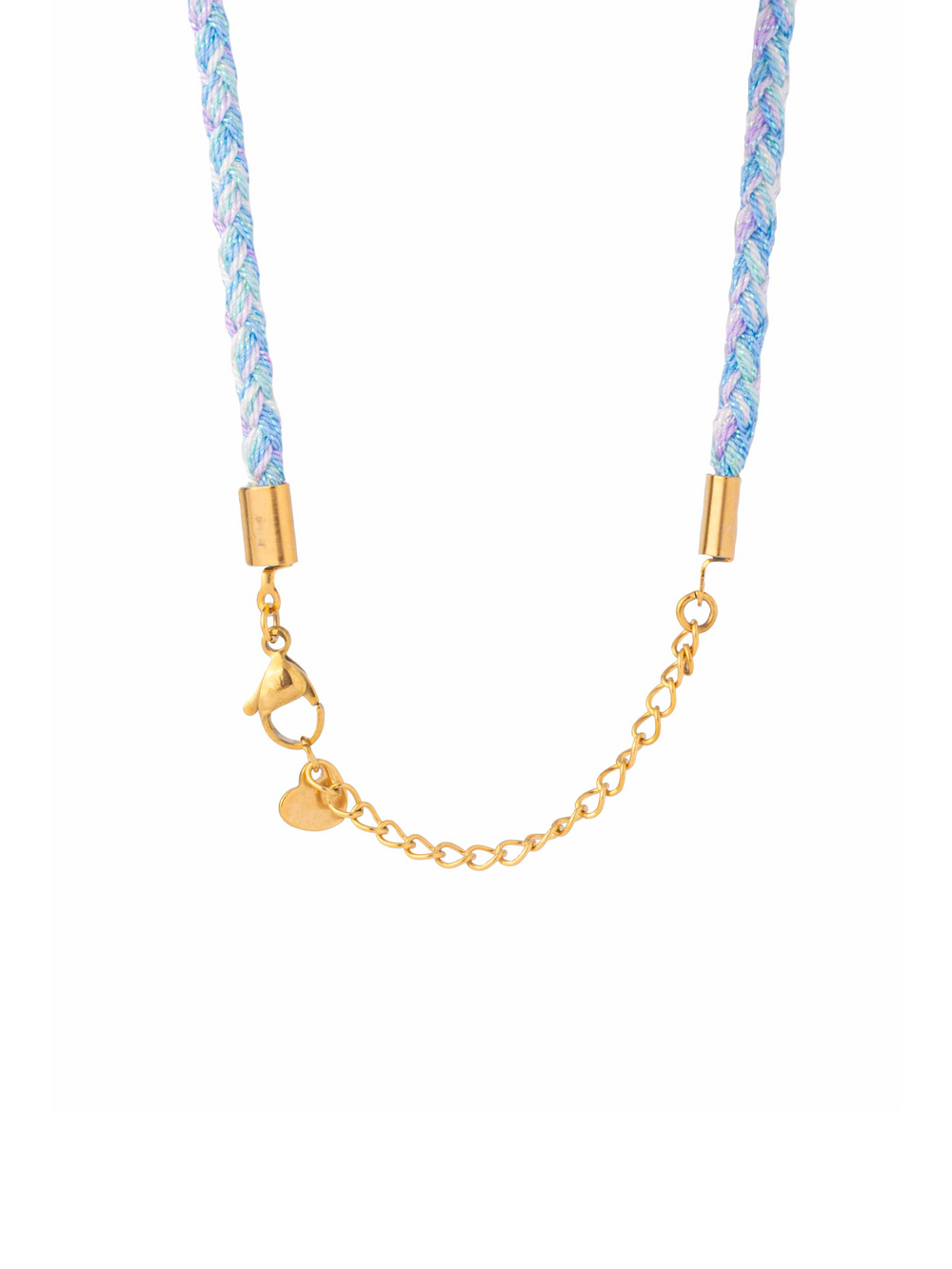 Collar Celeste y Azul Con Dije Corazon, Palmera