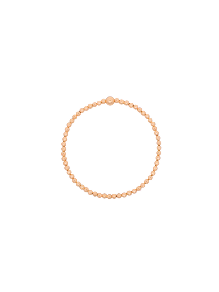Pulsera Bolitas Chicas y Bolita Central Gold Filled