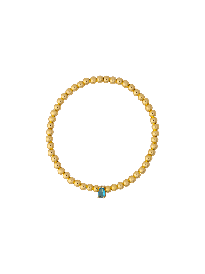 Pulsera Bolitas Birthstone Gota