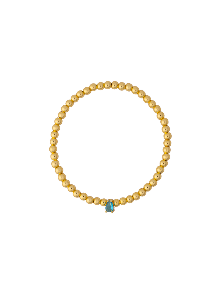 Pulsera Bolitas Birthstone Gota