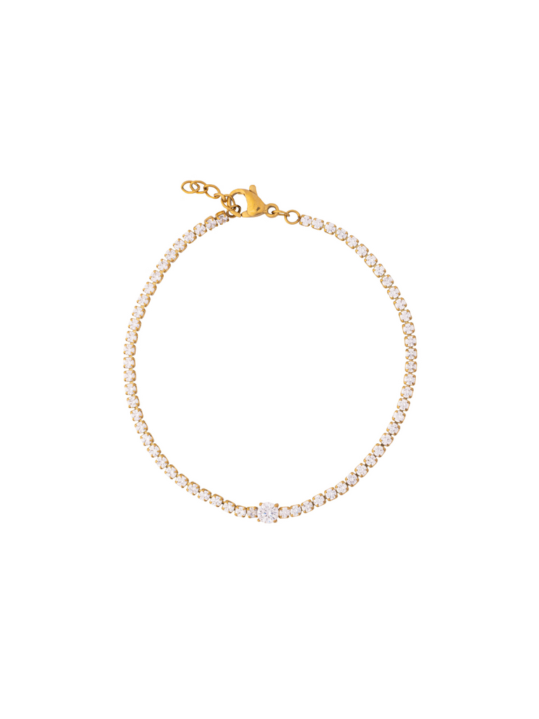Pulsera Tennis Con Zirconia Central