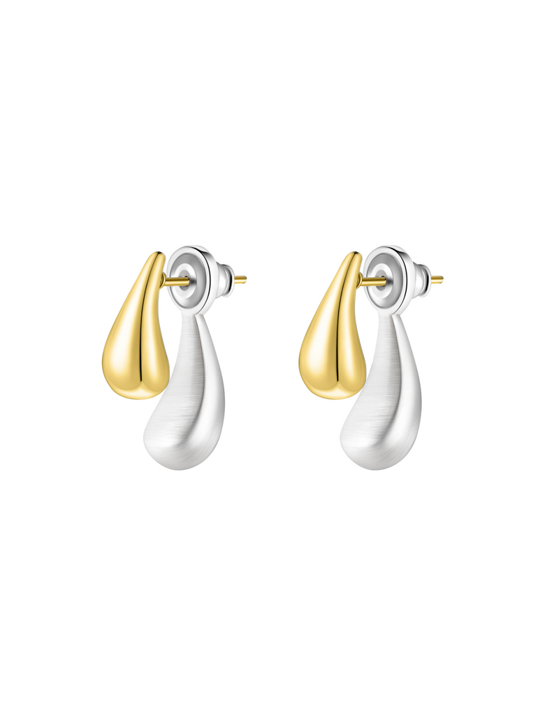 Par Arete Doble Gota Combinado