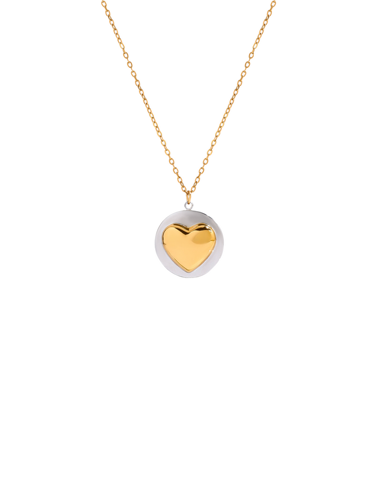 Collar Con Corazon Combinado