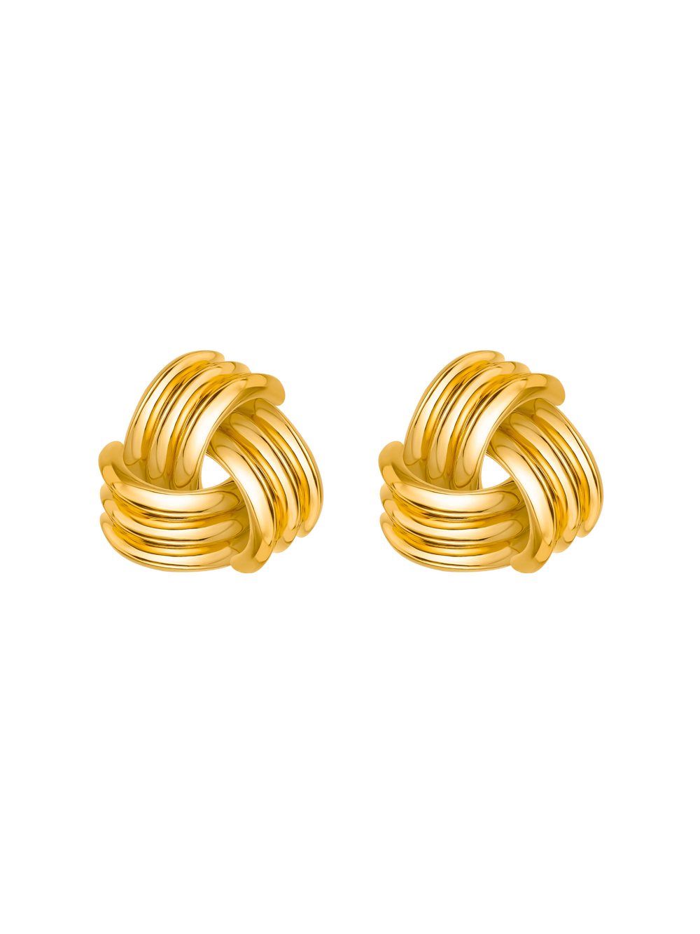 Par Arete Triple Con Lineas Enlazado