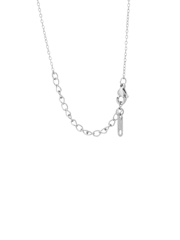 Collar Plateado Inicial Con Zirconias