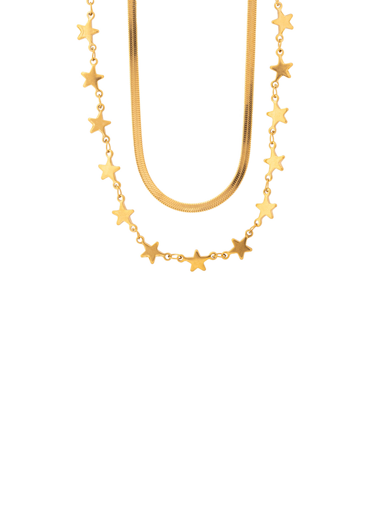 Collar Doble Planchado y Estrellas