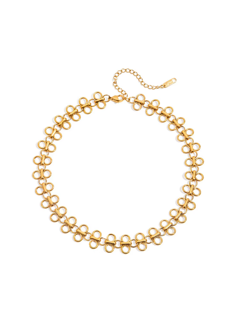 Collar Eslabones Circulares Entrelazados
