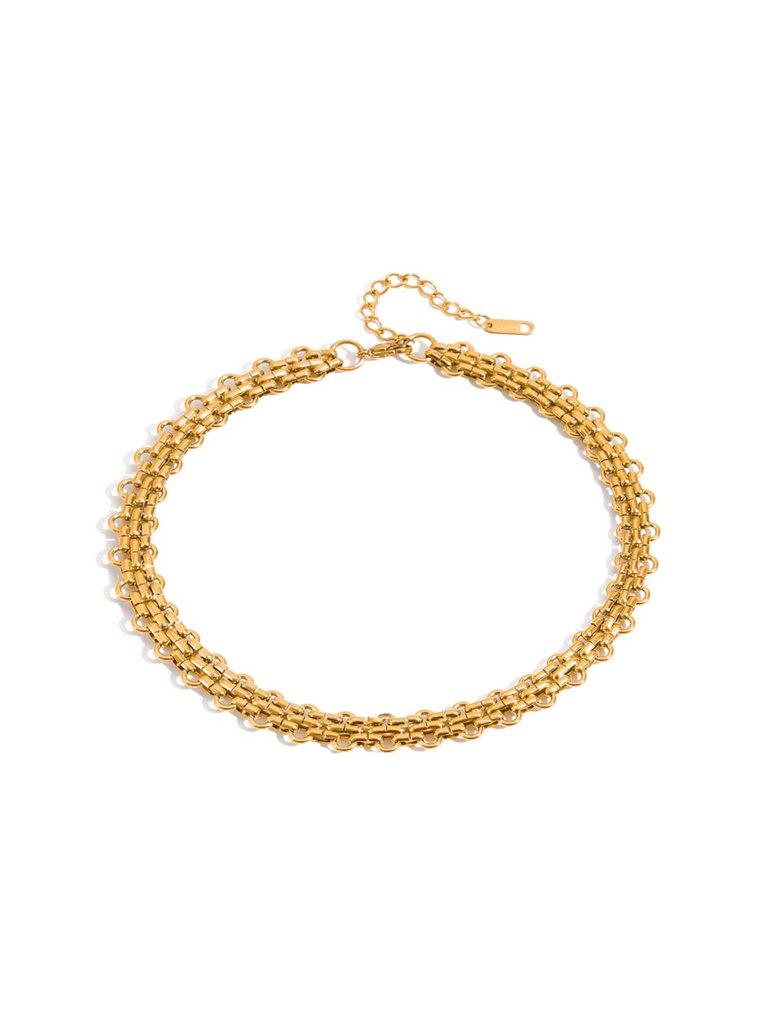 Collar Choker Eslabones Tejidos