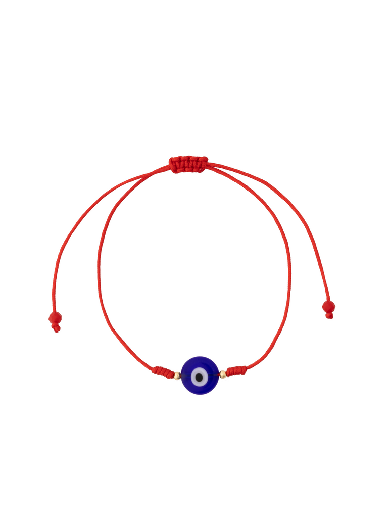 Pulsera Hilo Rojo Con Ojo Azul