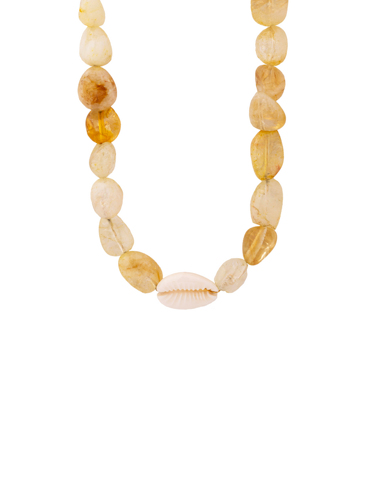 Collar Piedras Topacio Con Concha Natural