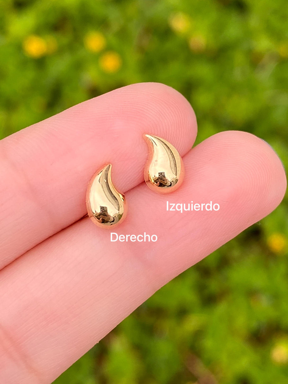 Broquel Gota Lisa Oro 14k