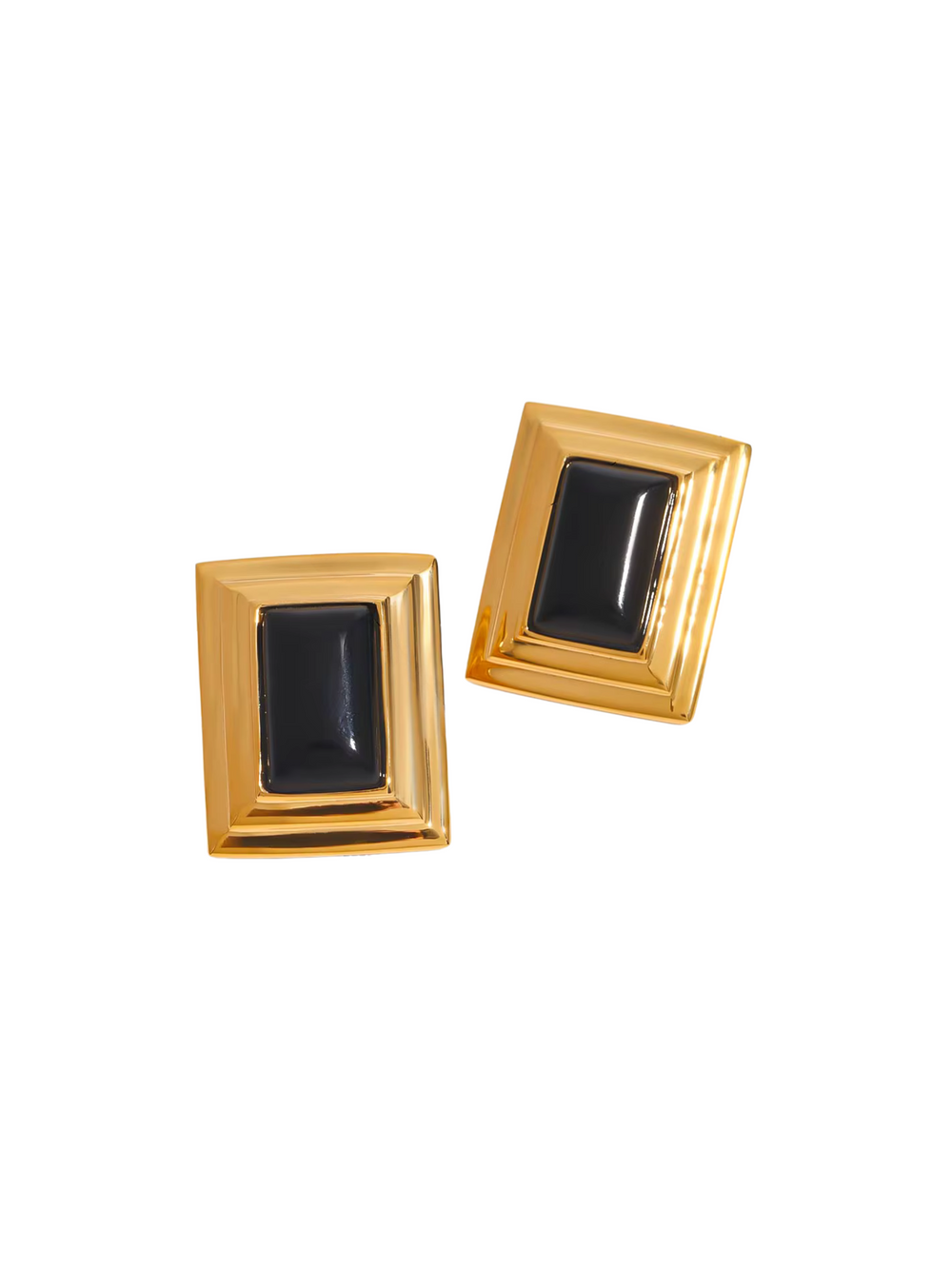Par Arete Rectangular Con Piedra