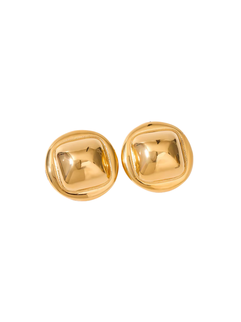 Par Arete Circulo Con Cuadrado Chunky