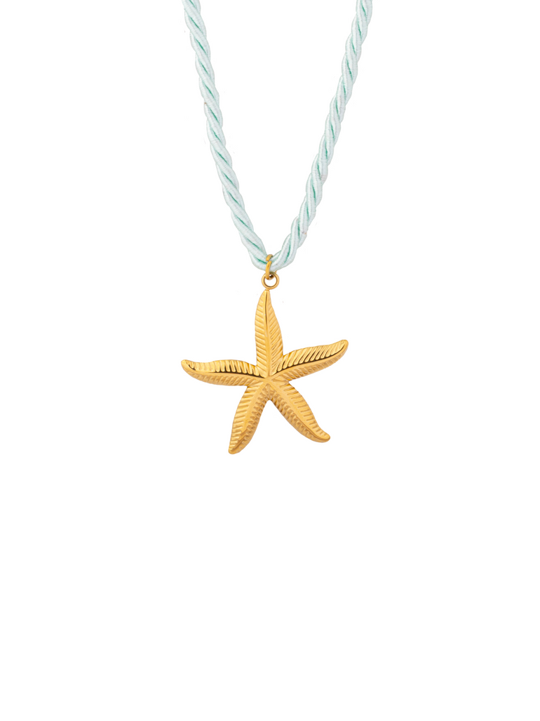 Collar Aqua Con Dije Estrella De Mar