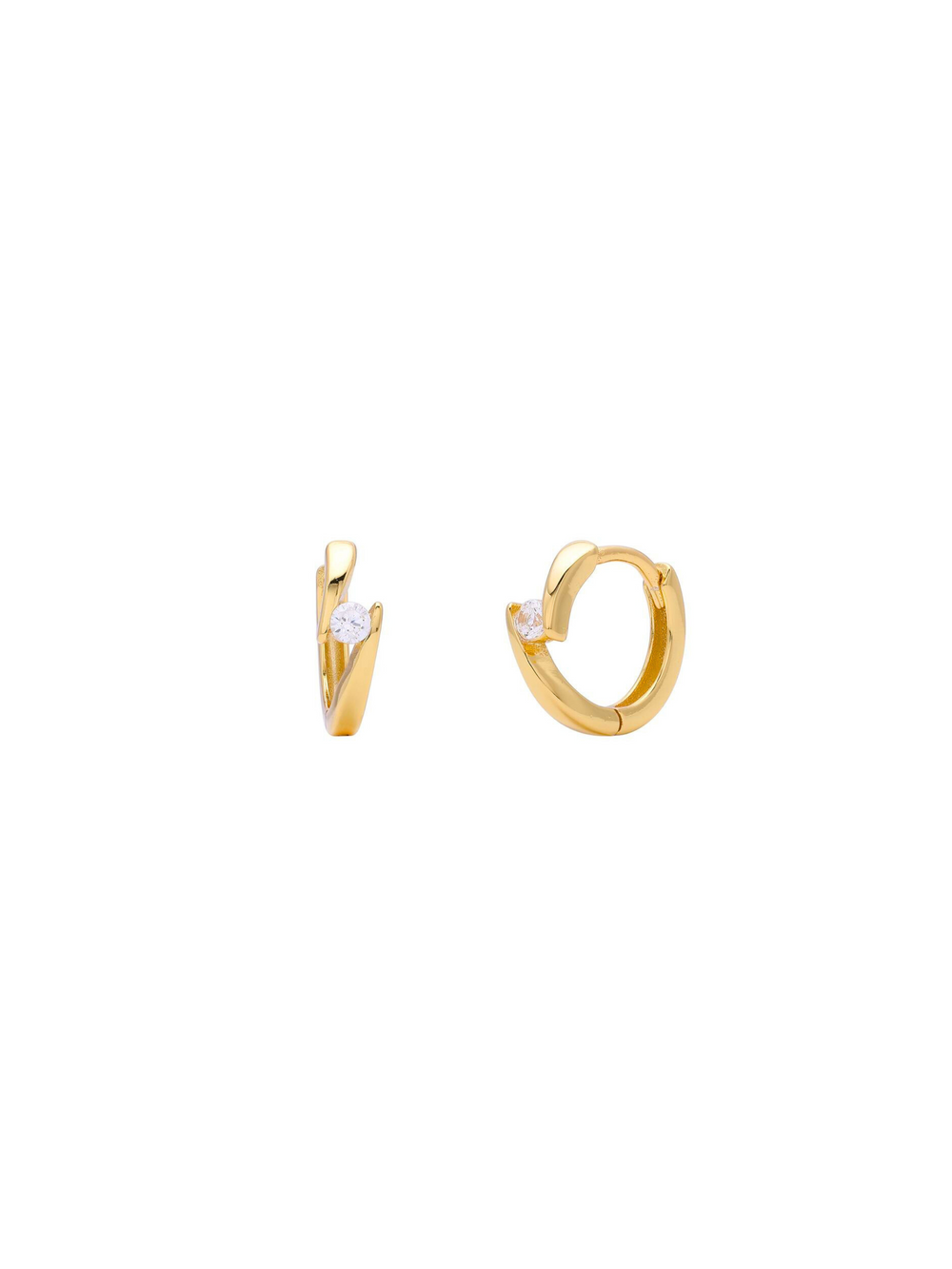 Arracada Cruzada Con Zirconia
