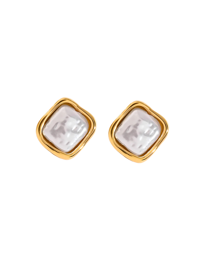 Par Arete Rombo Con Perla