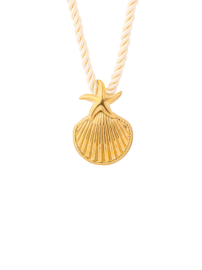 Collar Beige Dije Estrella Y Concha