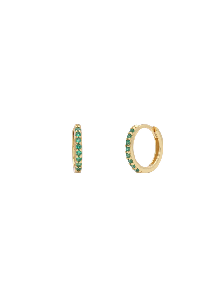 Arracada Con Zirconias Verdes 12 mm