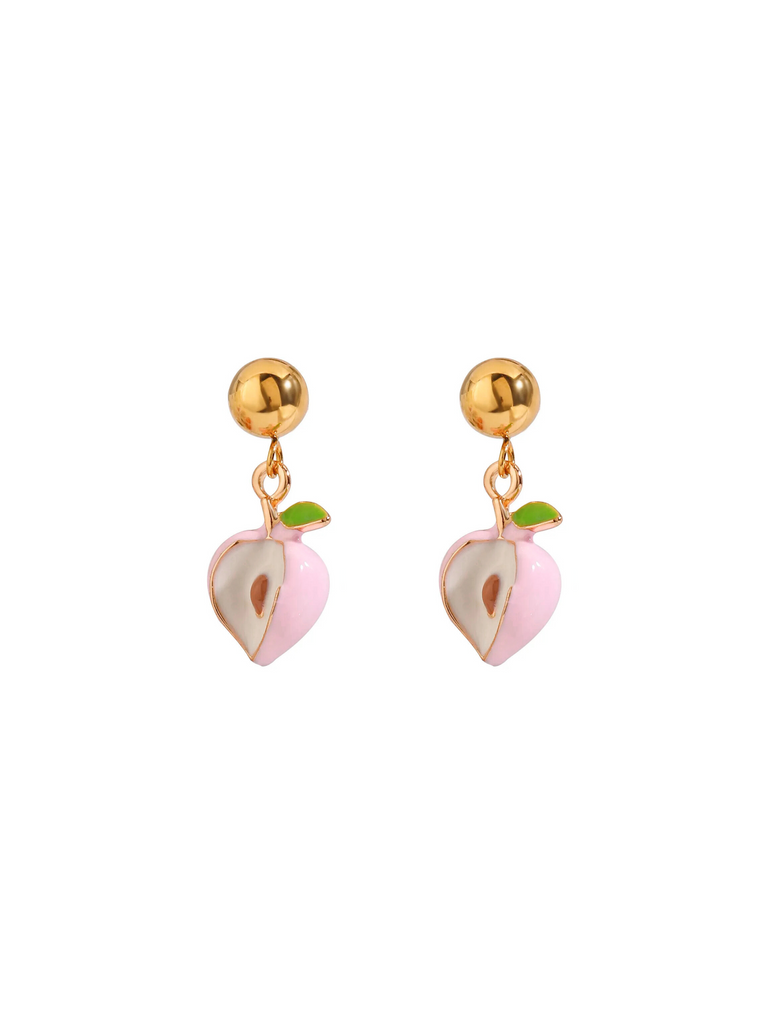 Par Arete Con Duraznos Rosas