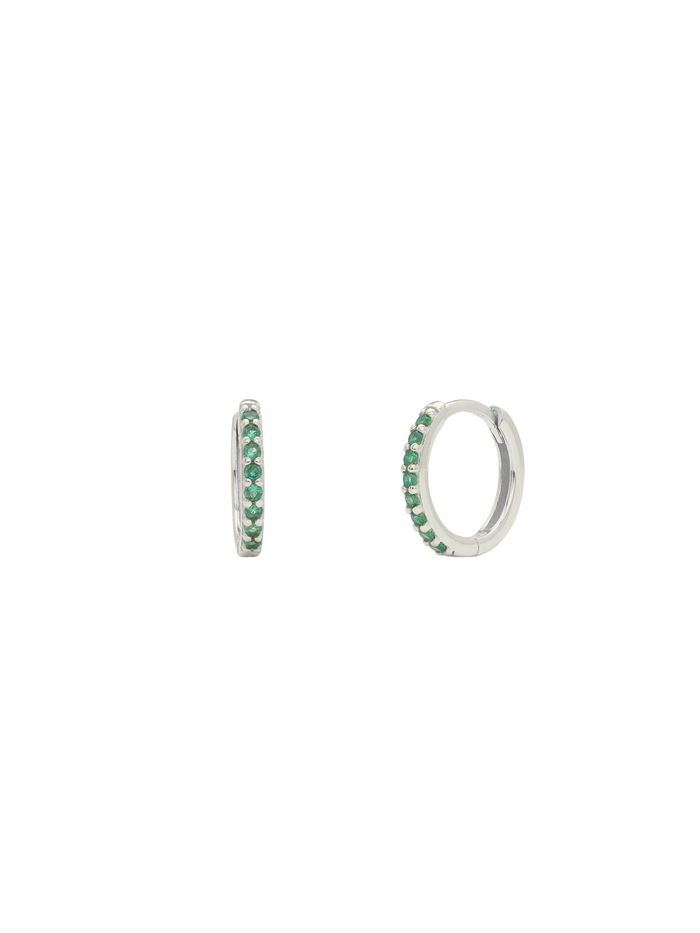 Arracada Con Zirconias Verdes 12 mm