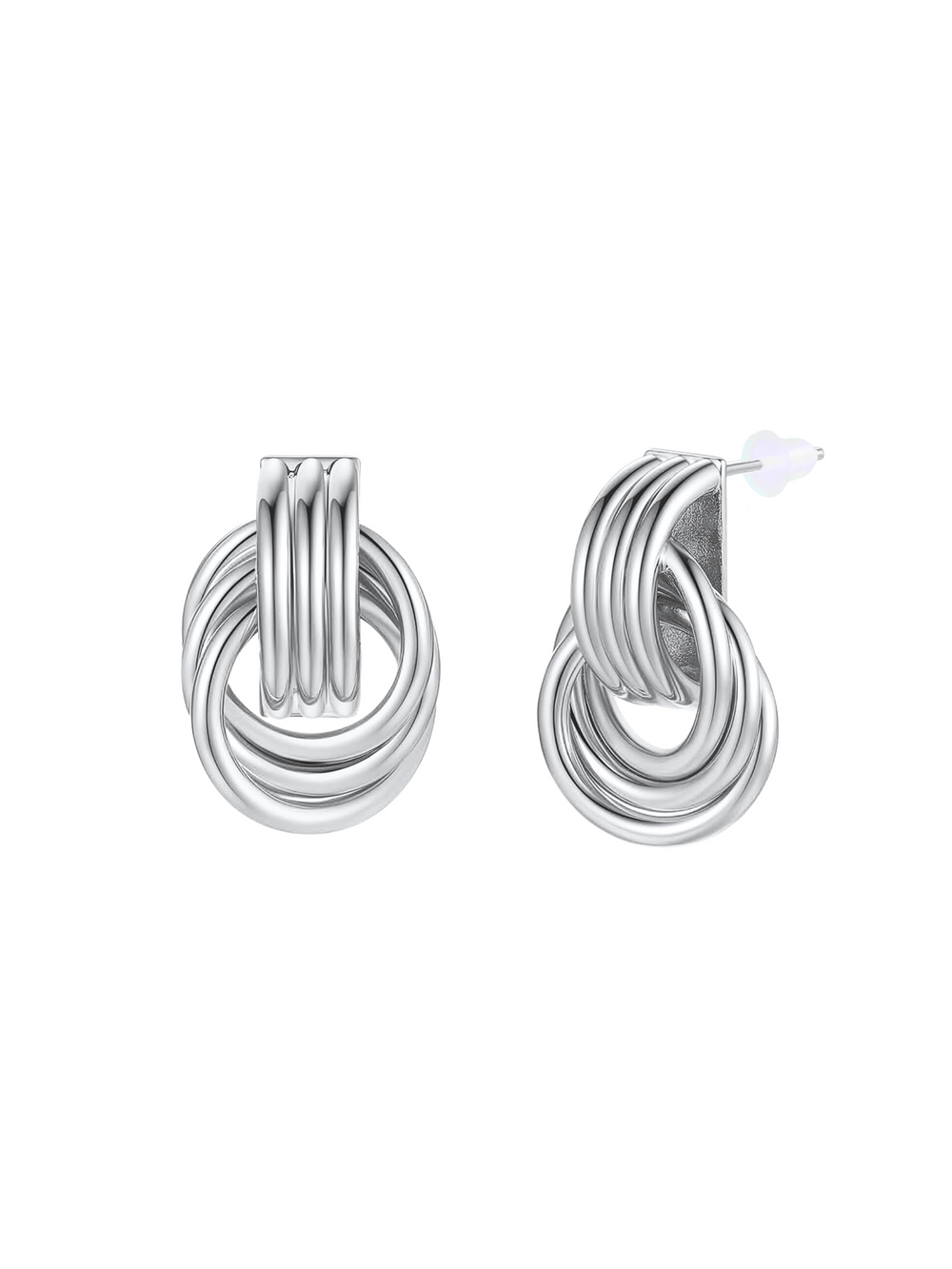 Par Arete Chico Triple Linea Con Circulos