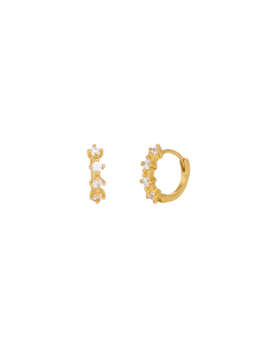 Arracada Con Cuatro Zirconias 11 mm