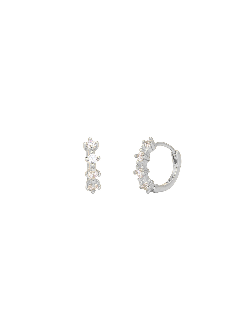 Arracada Con Cuatro Zirconias 11 mm