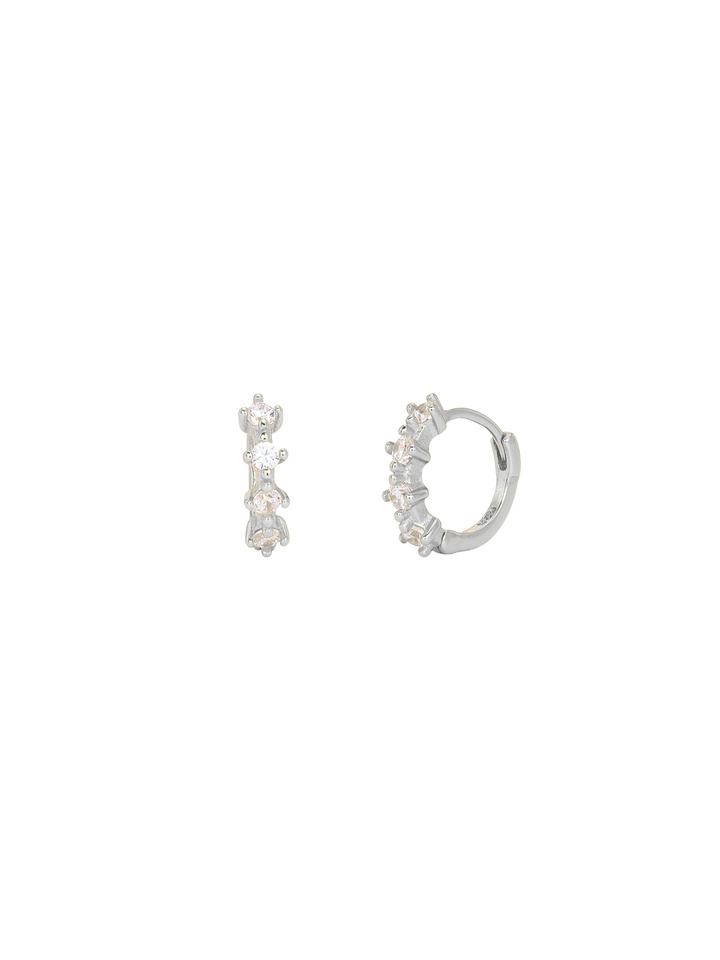 Arracada Con Cuatro Zirconias 11 mm