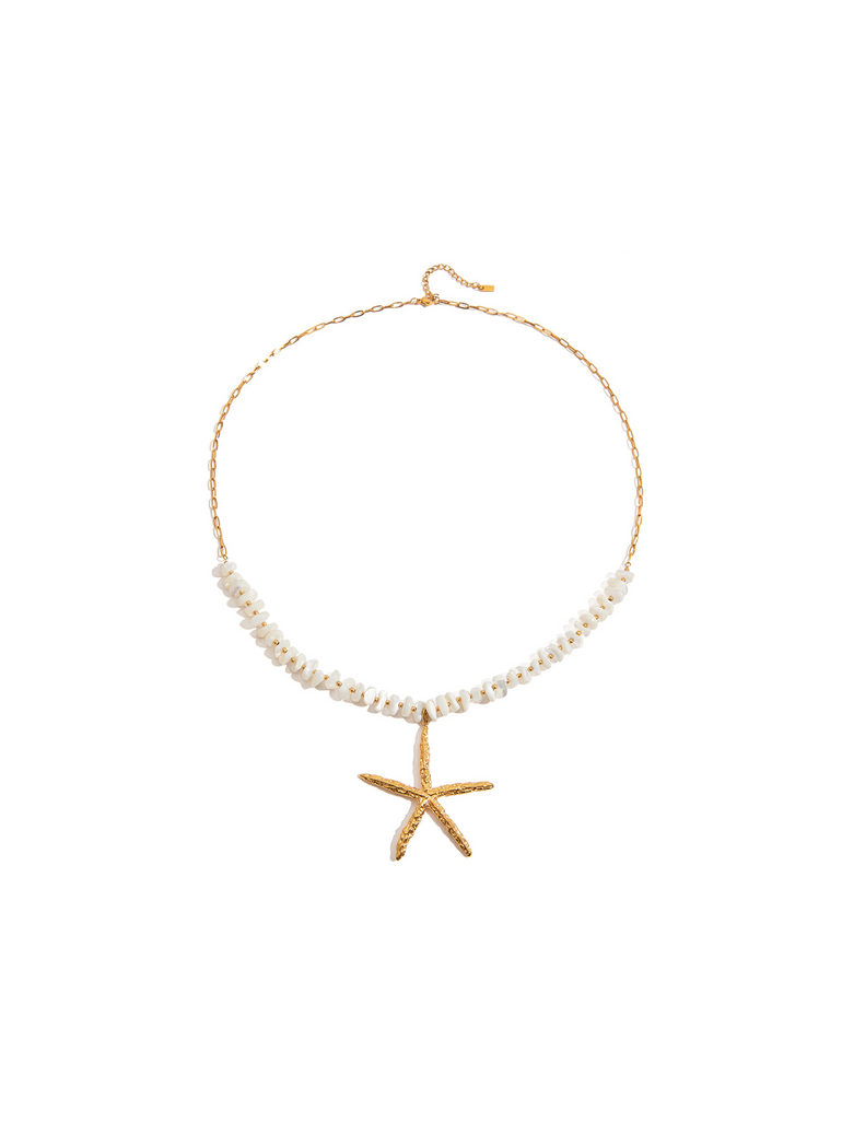 Collar Con Piedra Natural y Estrella de Mar