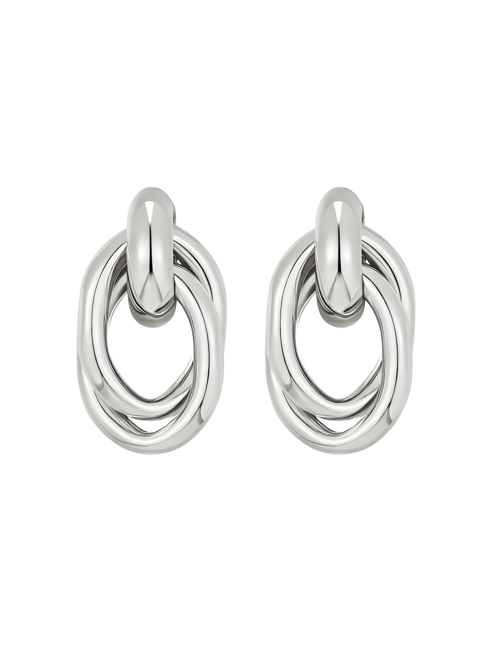 Par Arete Con Doble Aro Ovalado