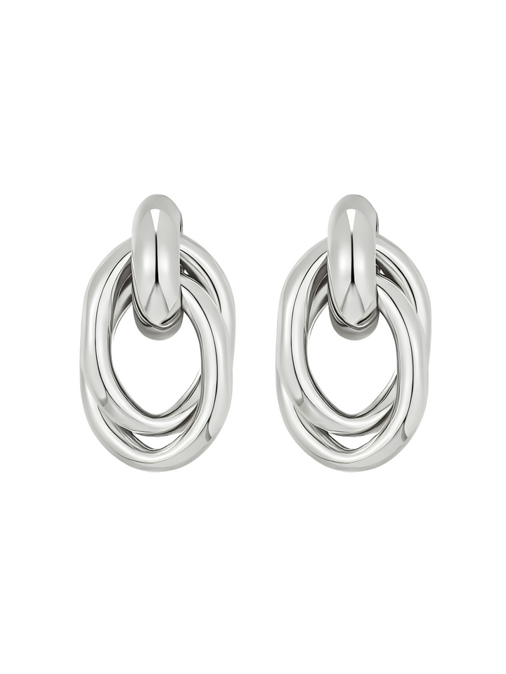 Par Arete Con Doble Aro Ovalado