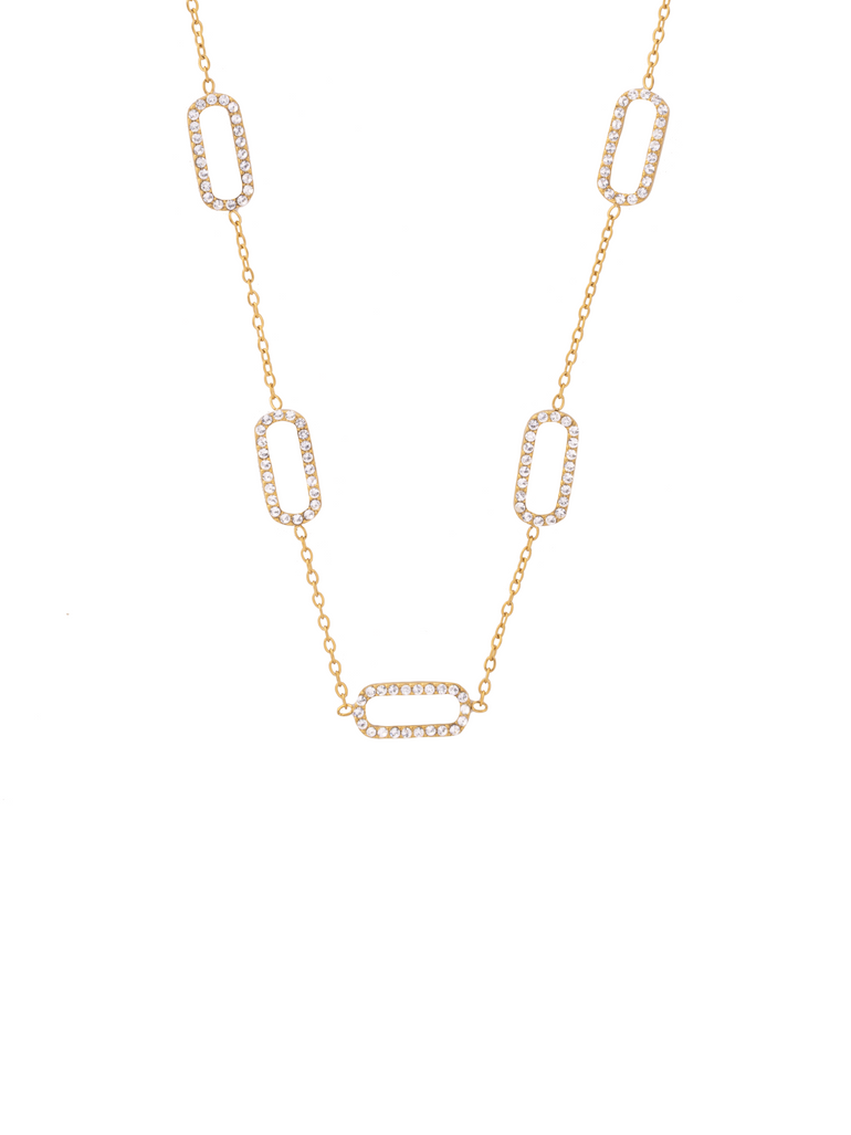 Collar Con Cinco Ovalos Zirconias