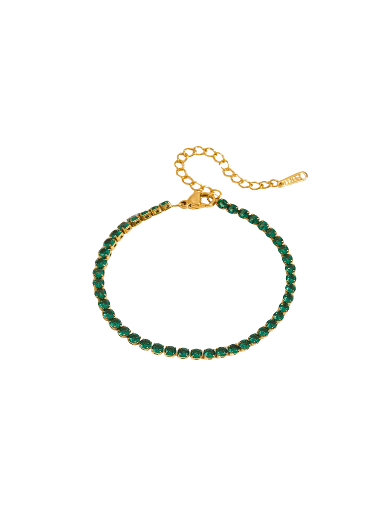 Pulsera Tennis Zirconias Verdes